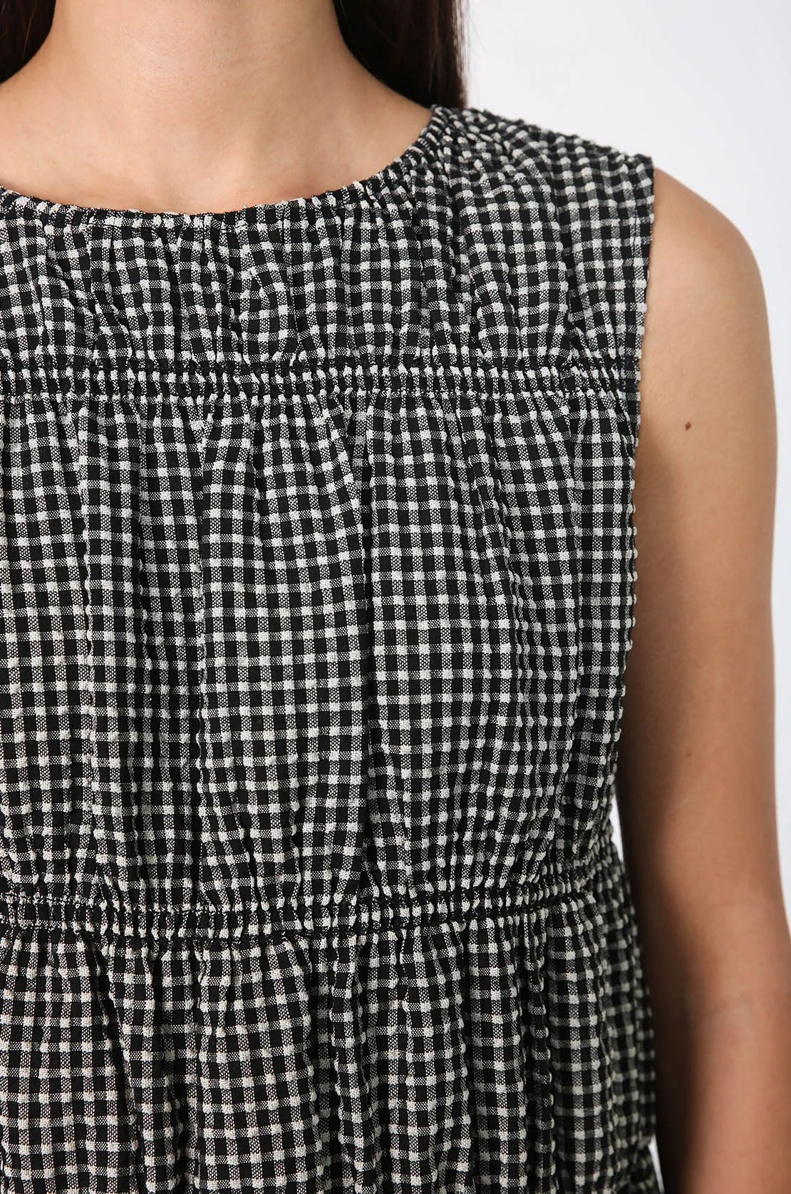 scorch tank dress / black|natural check
