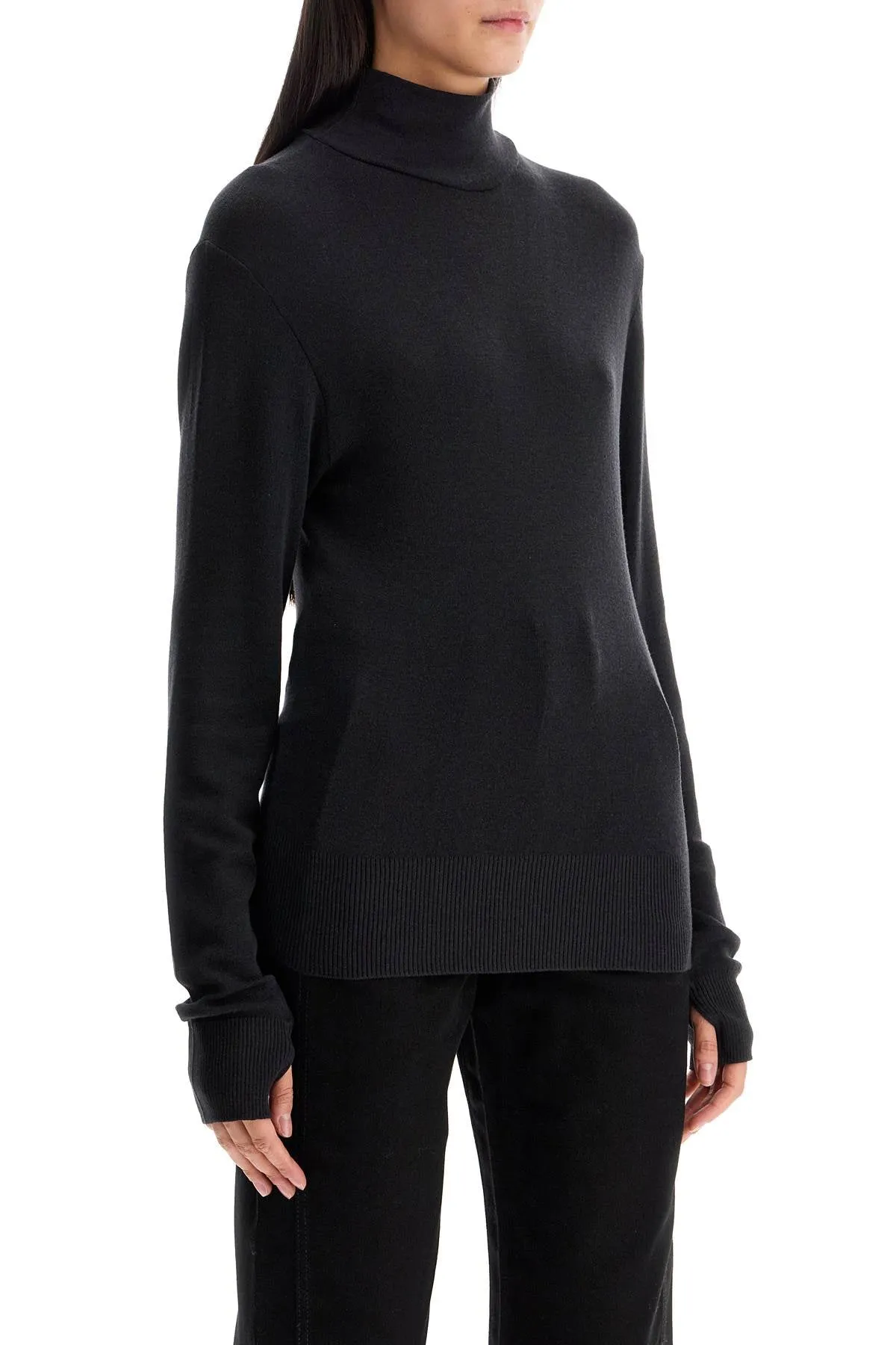 seamless high-neck pullover without TO1280 LK1032 GRANITE BLACK