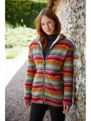 Seville Hand Knit Wool Full Zip Hoody Sweater