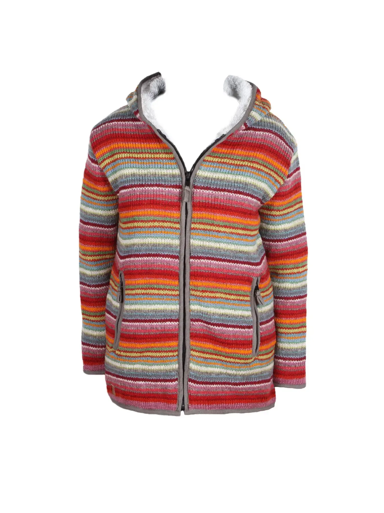 Seville Hand Knit Wool Full Zip Hoody Sweater
