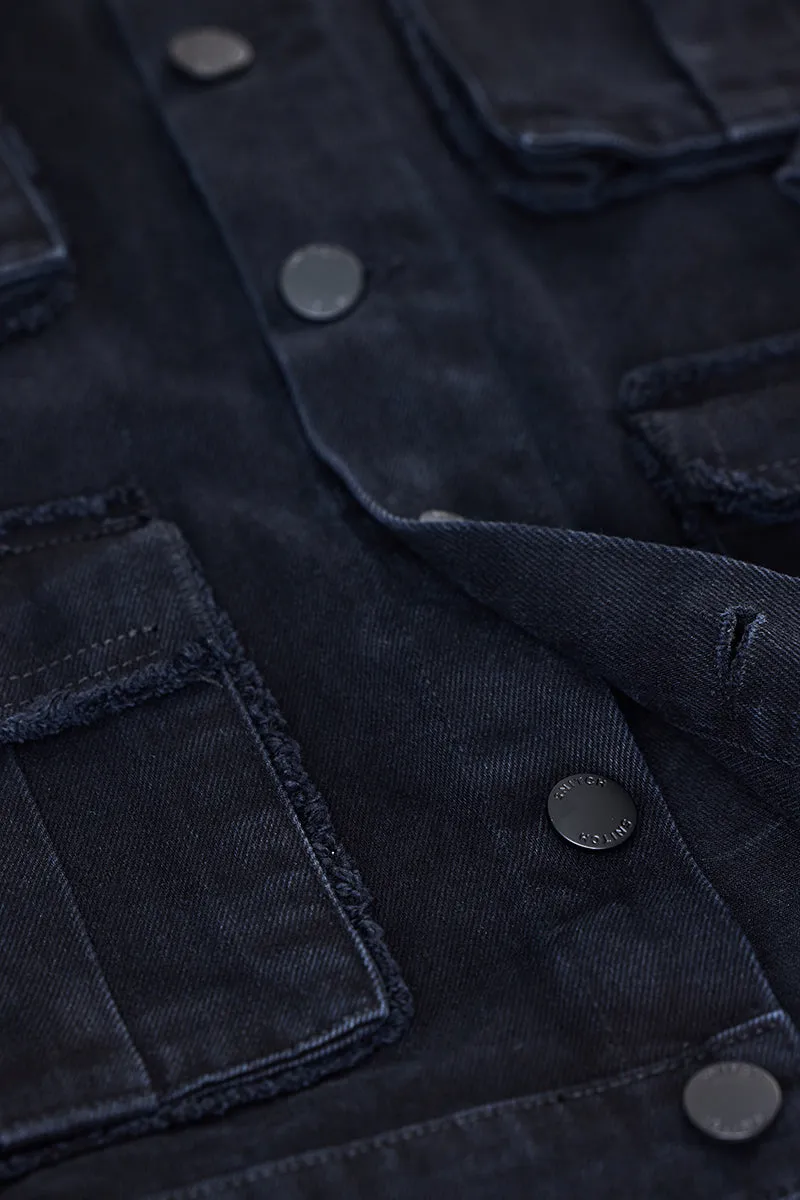 Snitch Revolution Black Utility Denim Jacket