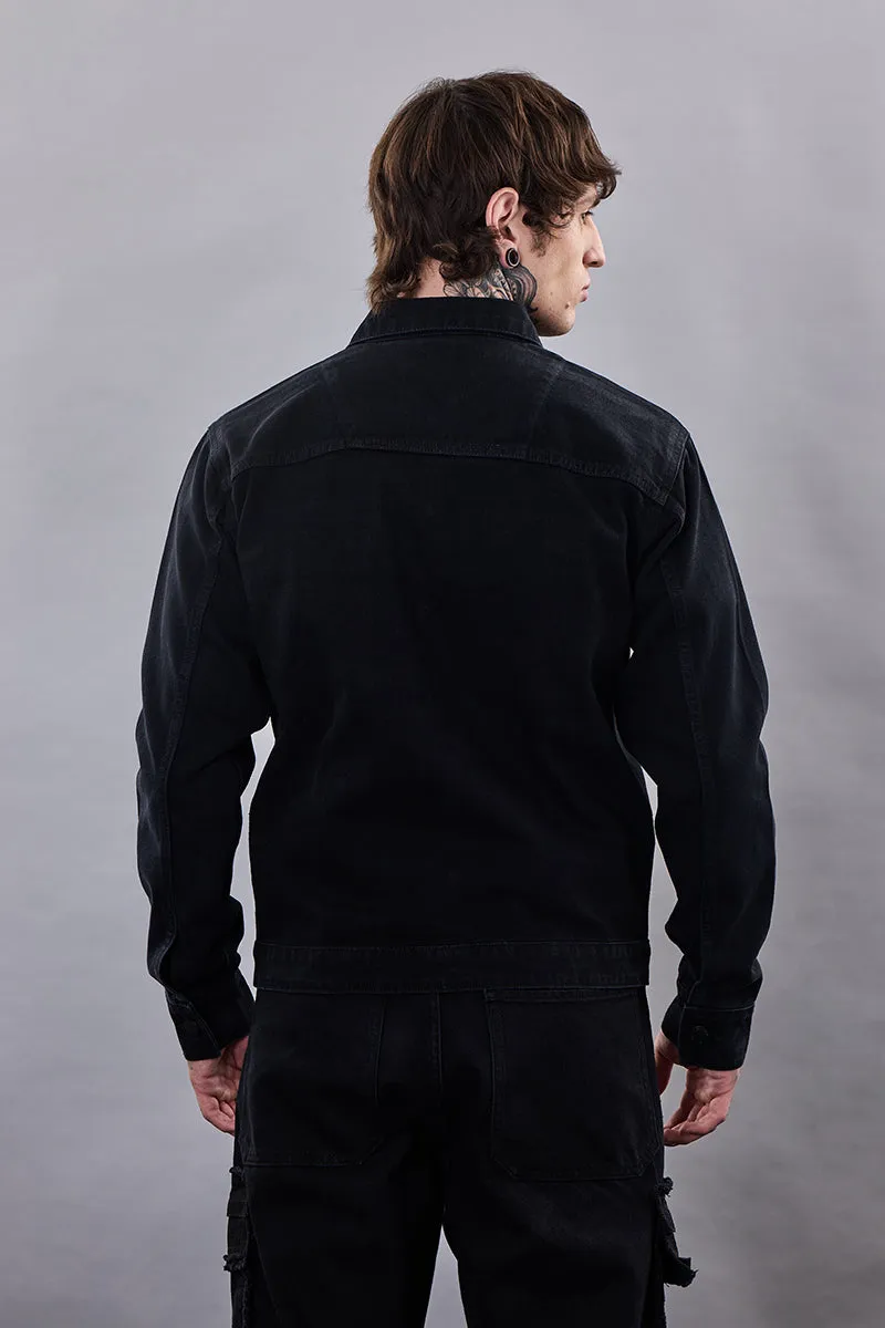 Snitch Revolution Black Utility Denim Jacket