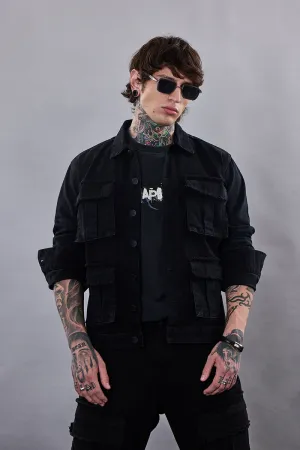 Snitch Revolution Black Utility Denim Jacket