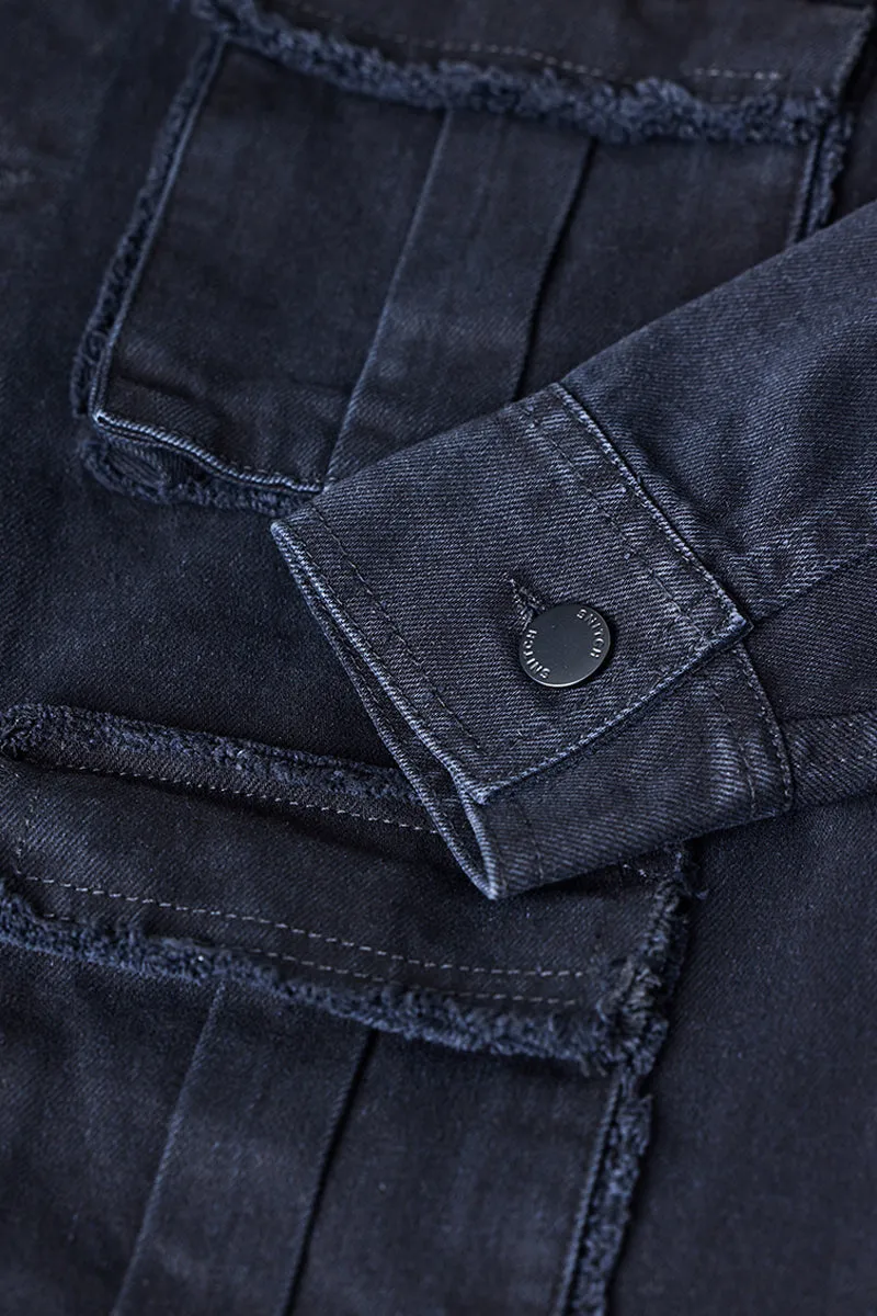 Snitch Revolution Black Utility Denim Jacket