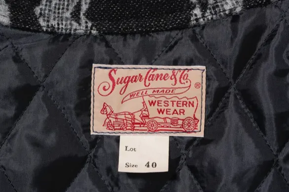 Sugar Cane, Native American Wool Blanket Jacket, Black