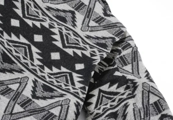 Sugar Cane, Native American Wool Blanket Jacket, Black