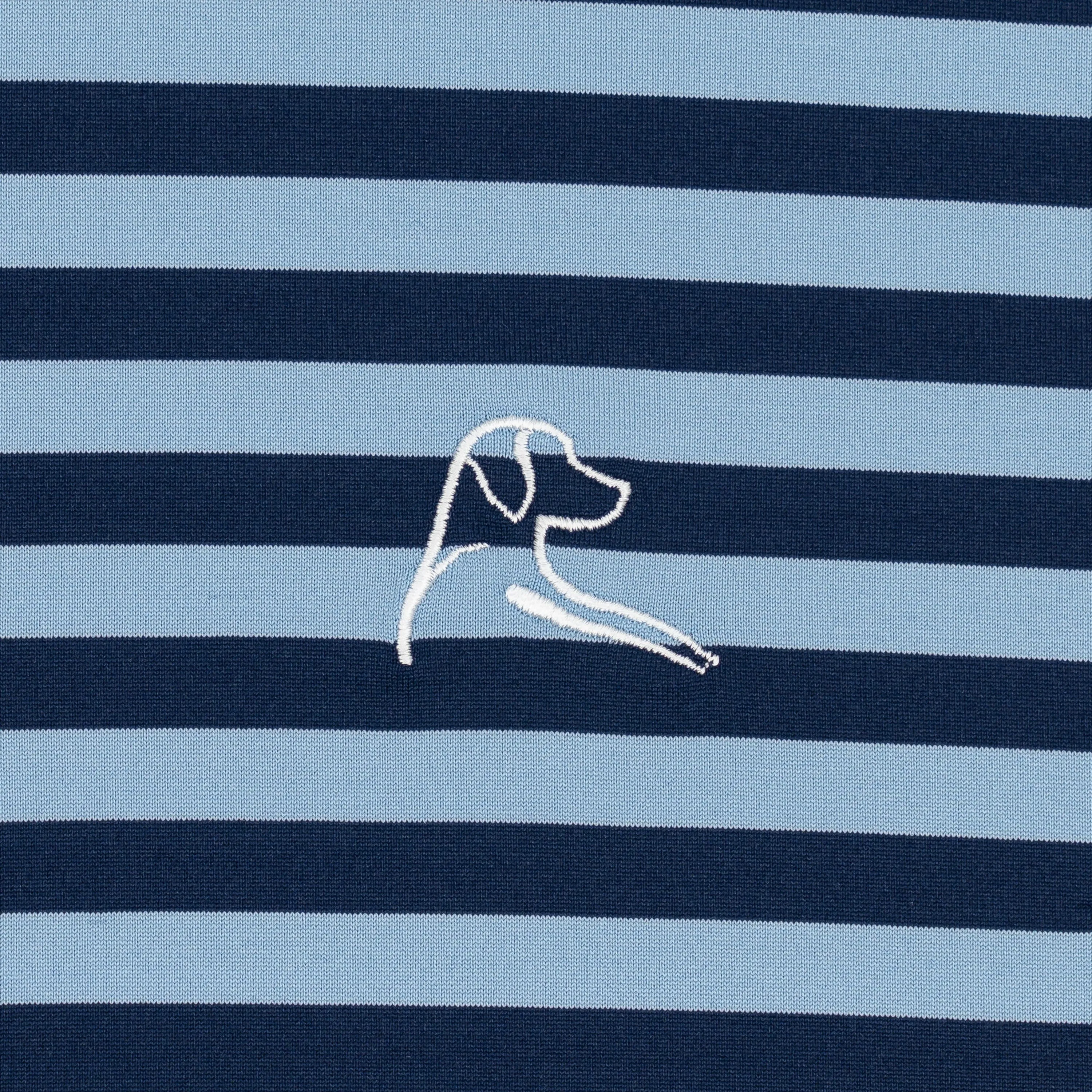 The Vintage Stripe | Performance Polo | The Vintage Stripe - Ice Pick Blue/Fleet Navy