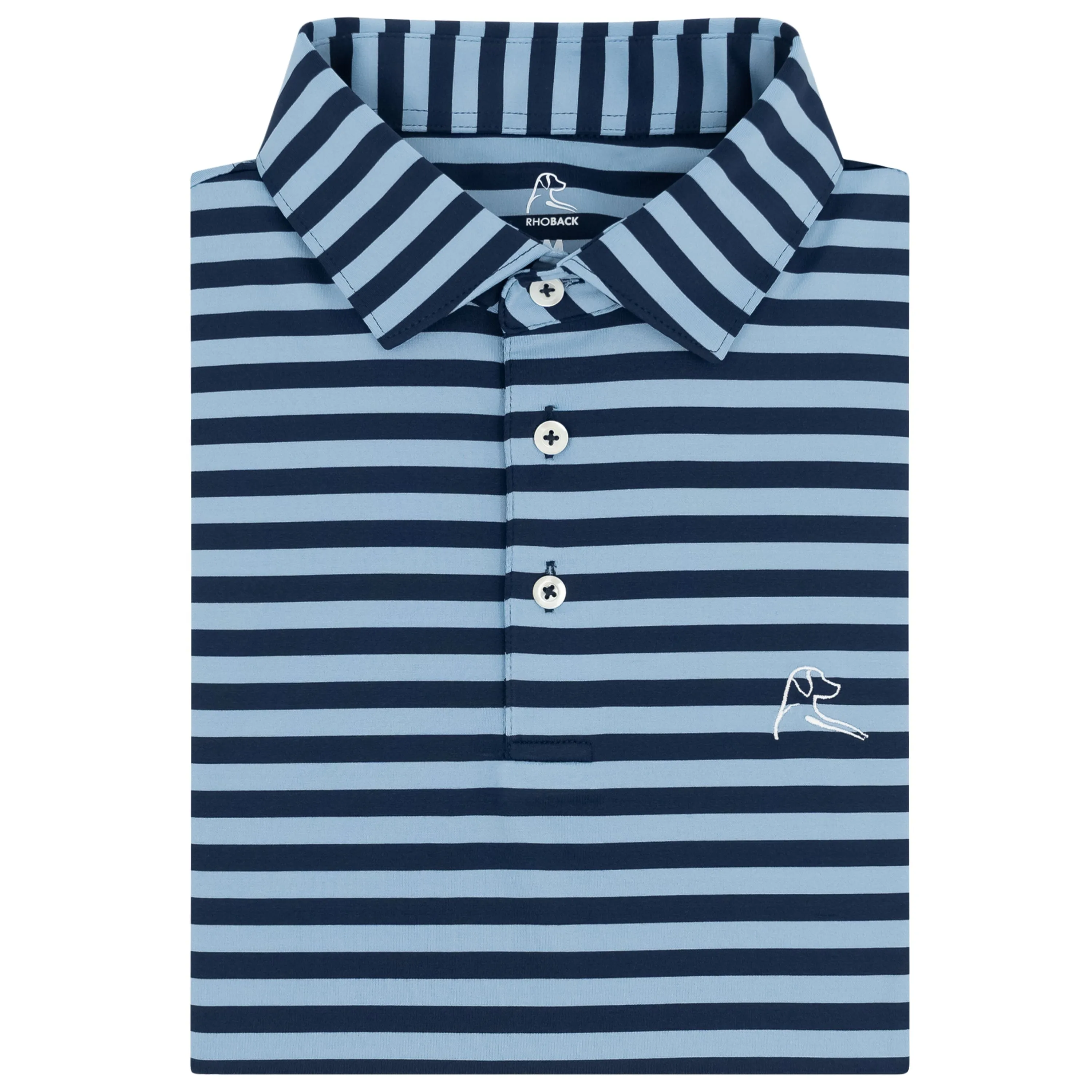 The Vintage Stripe | Performance Polo | The Vintage Stripe - Ice Pick Blue/Fleet Navy