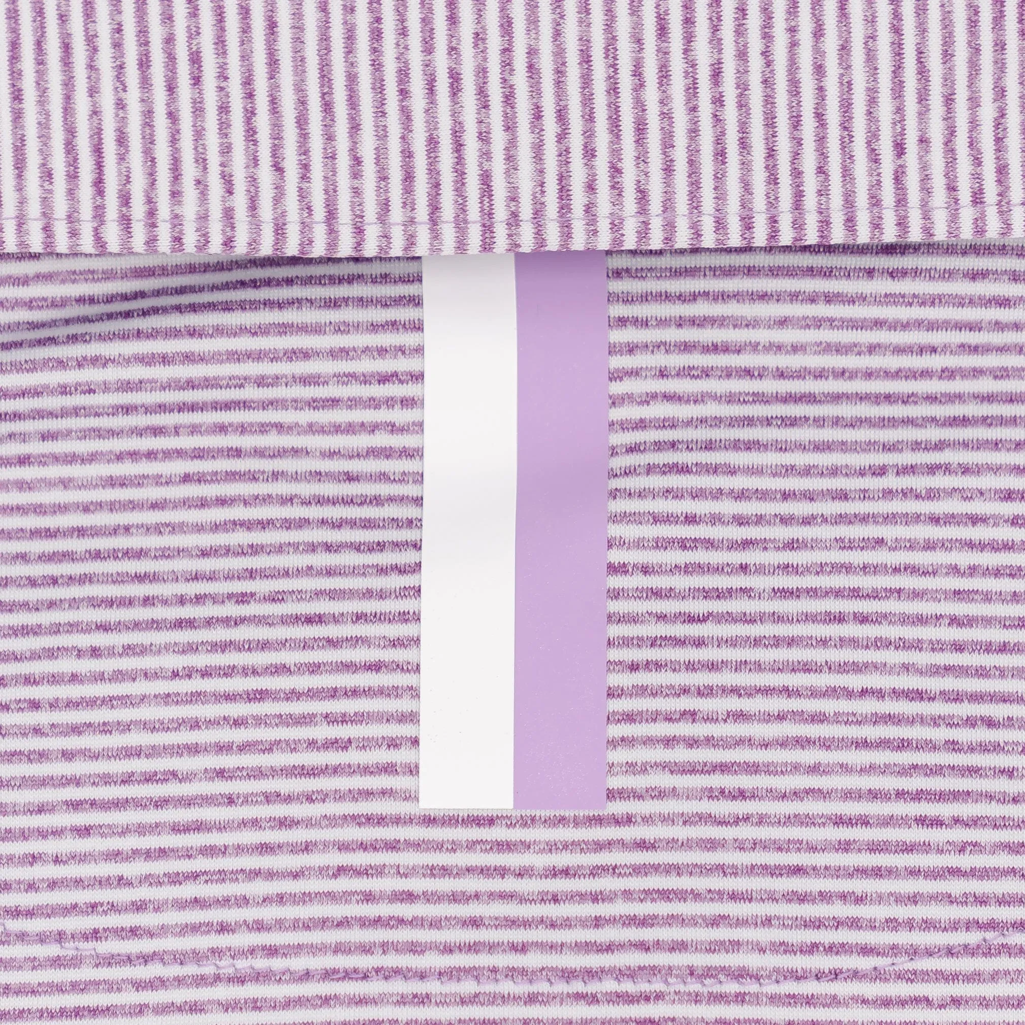 The Whaler Heather Stripe | Long Sleeve Performance Polo | The Whaler Heather Stripe - Big Easy Lavender/White