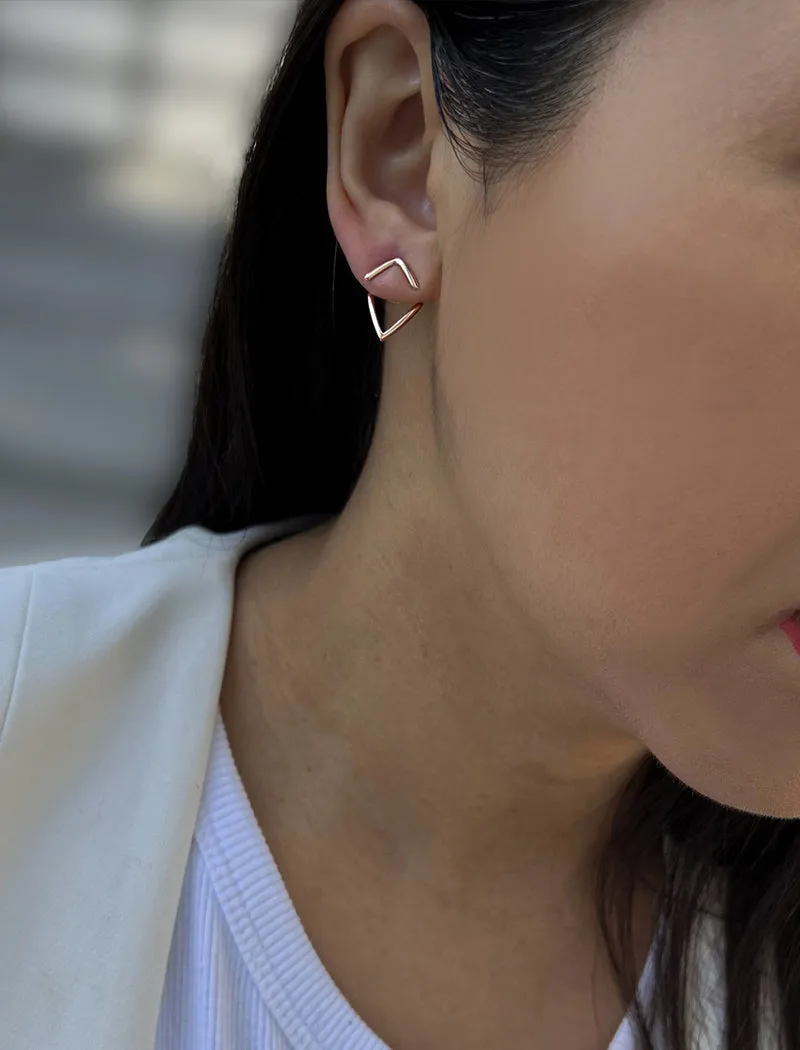 TRILL 2-Way Earring Jackets | 18K Rose Gold Plated Sterling Silver