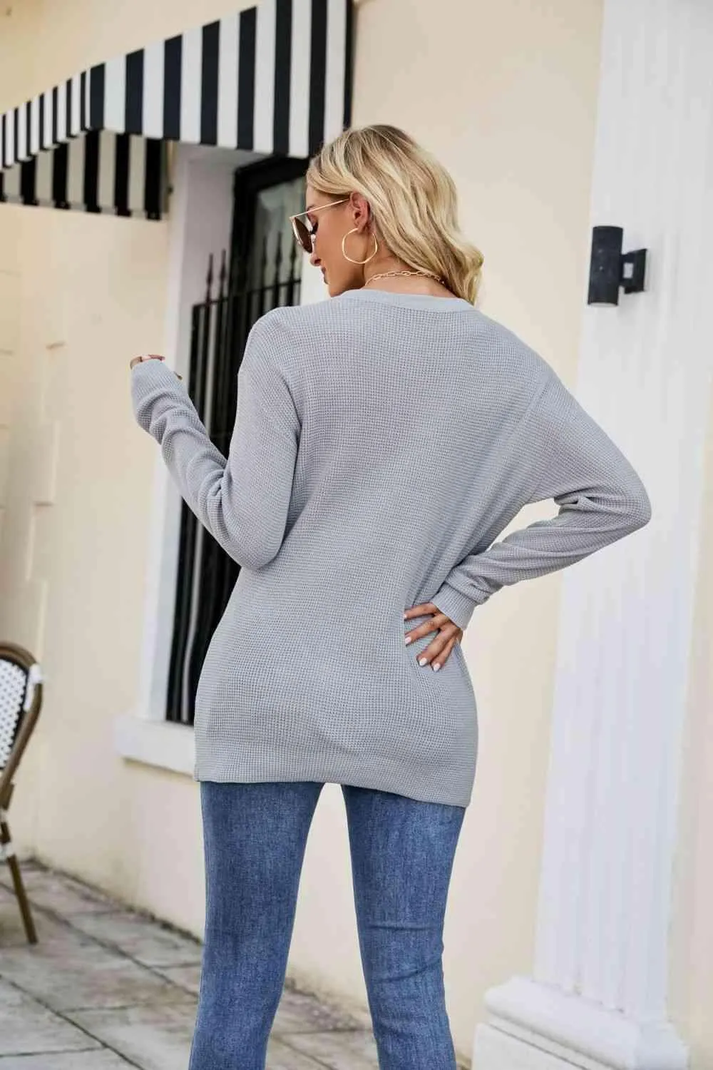 Uniquely Warm Twist Front Sweater