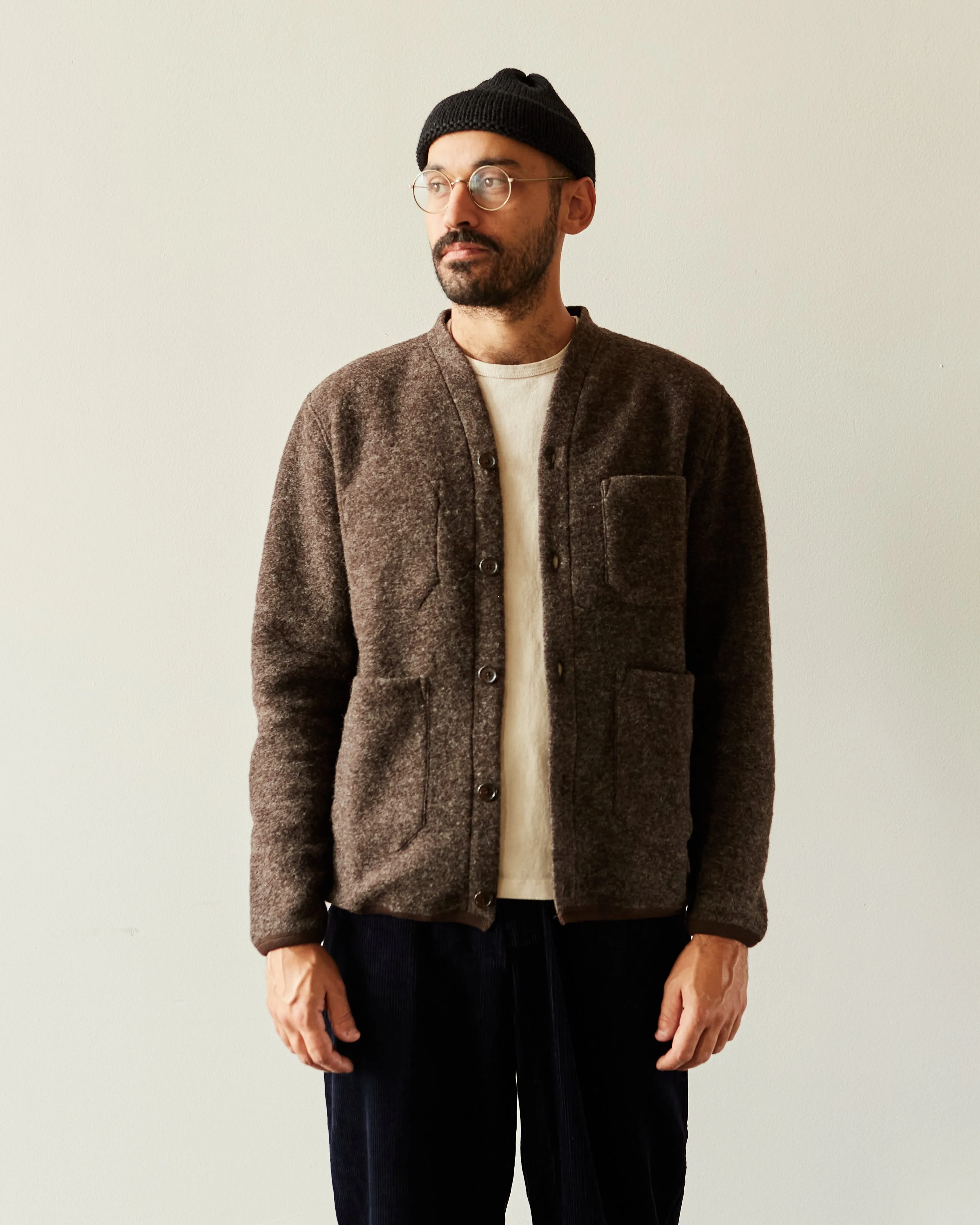 Universal Works Wool Cardigan, Brown