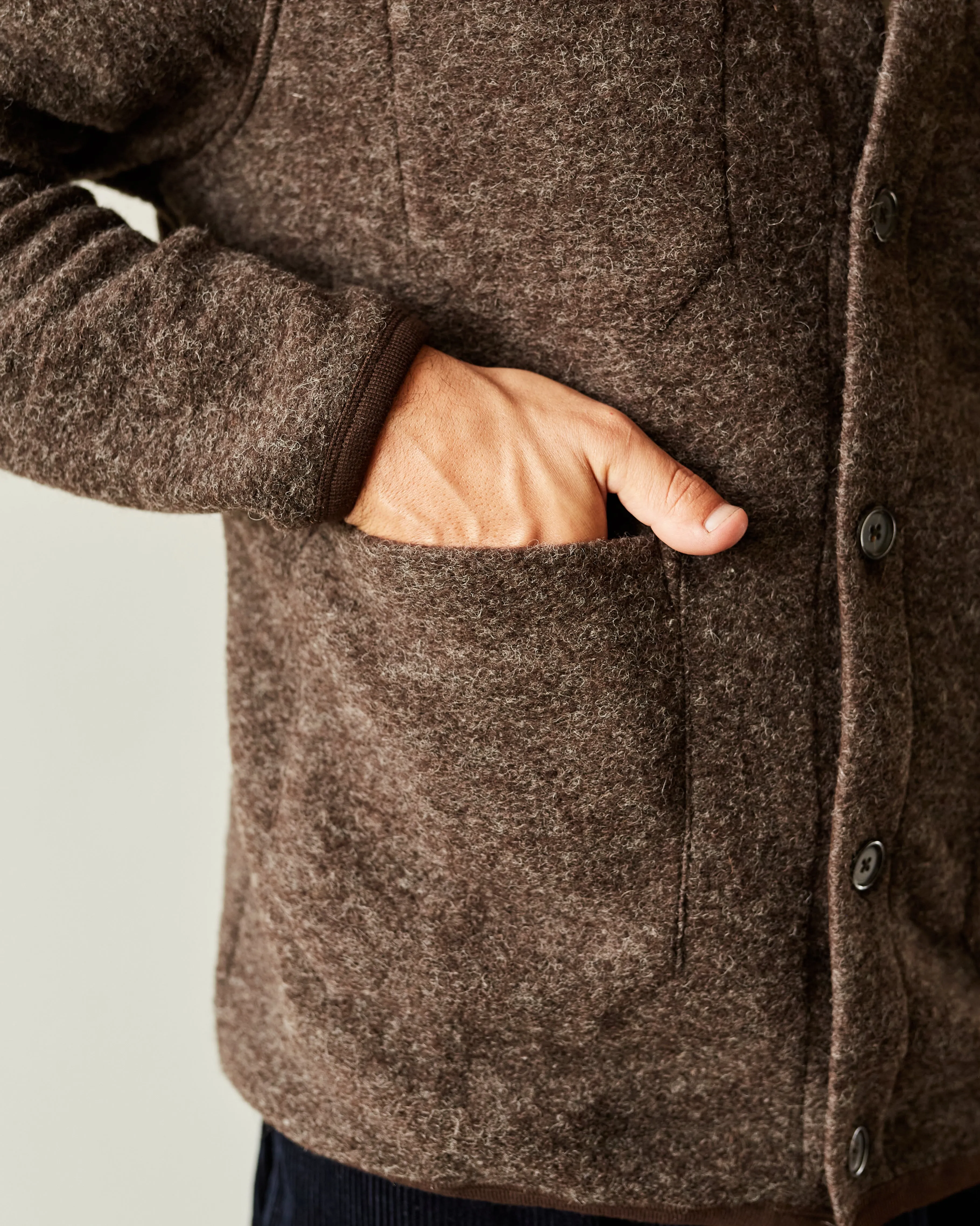 Universal Works Wool Cardigan, Brown
