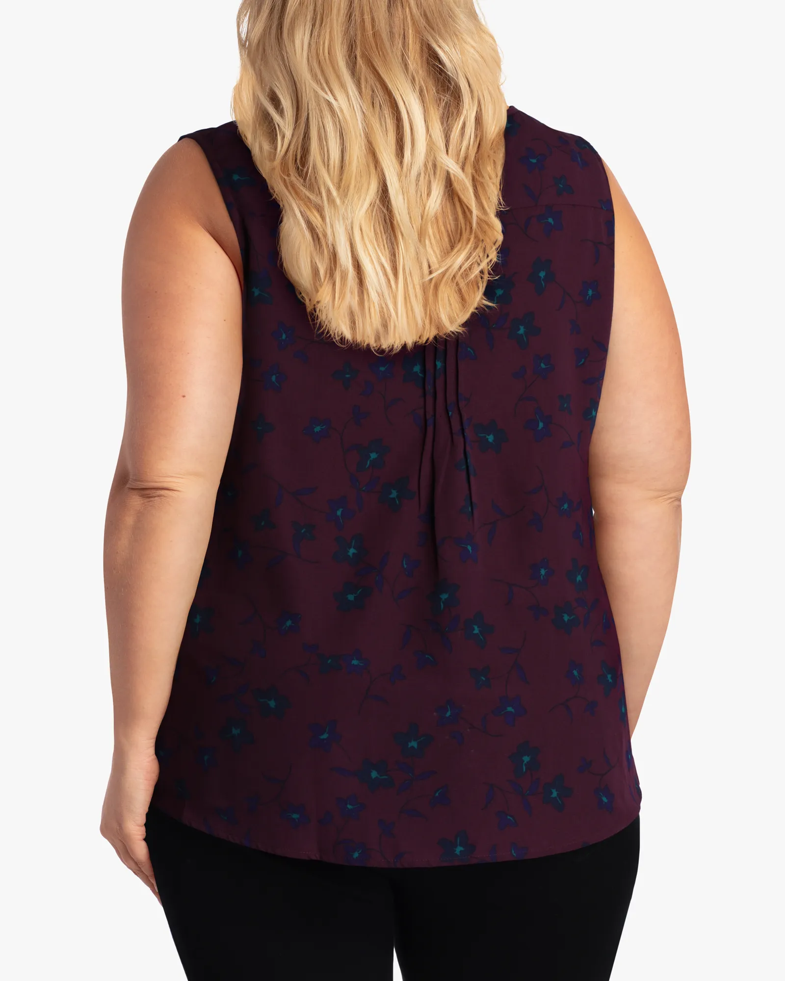 Vivian Pleated Top | Purple / Navy