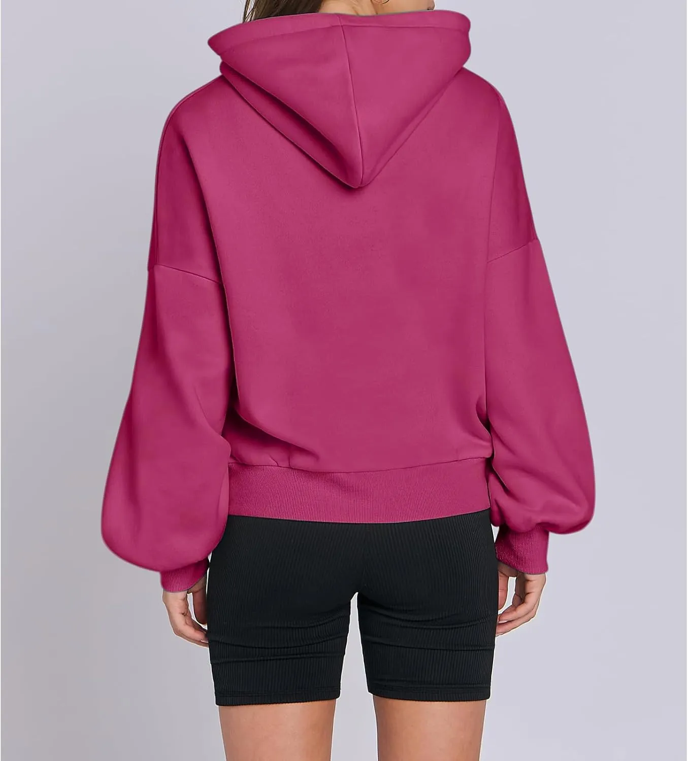 Women's Oversized Hoodies Lantern Sleeve Fleece Sweatshirts Fall Loose Pullover Teen Girls Preppy Top Clothes