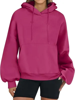 Women's Oversized Hoodies Lantern Sleeve Fleece Sweatshirts Fall Loose Pullover Teen Girls Preppy Top Clothes