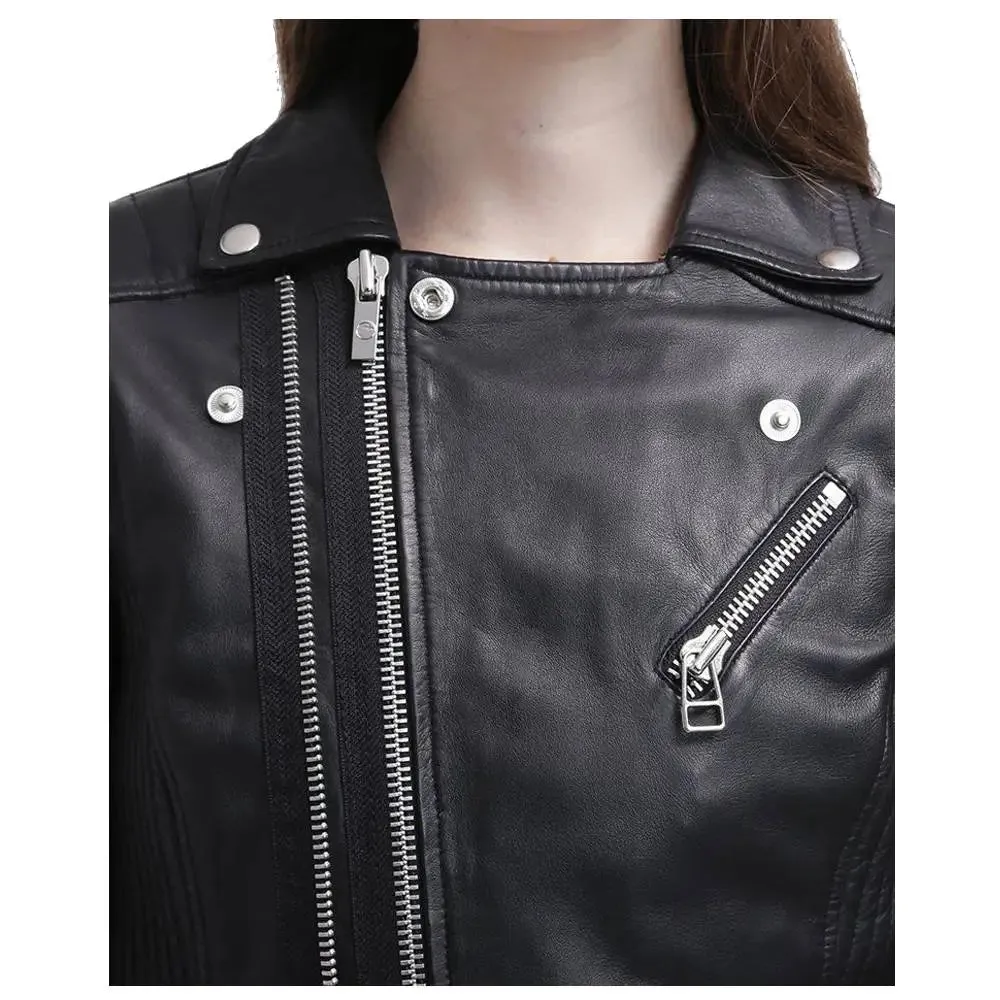 Women’s Slim Fit Black Leather Jacket – Stylish & Innovative Design