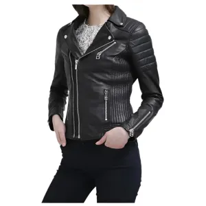 Women’s Slim Fit Black Leather Jacket – Stylish & Innovative Design