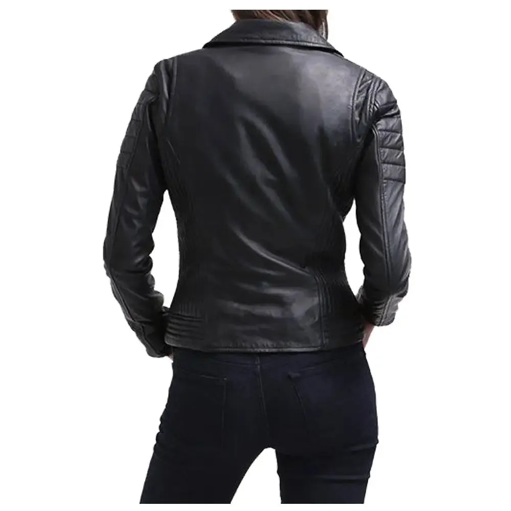 Women’s Slim Fit Black Leather Jacket – Stylish & Innovative Design