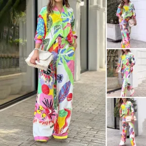 Women's Vibrant Print Two-Piece Set
