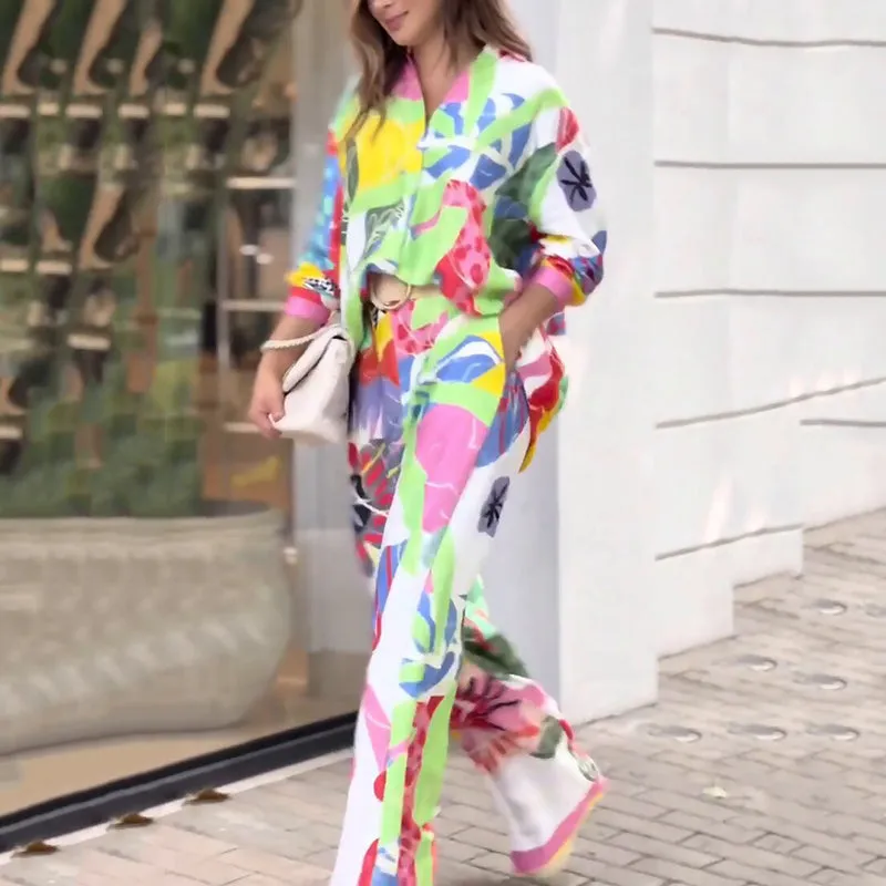 Women's Vibrant Print Two-Piece Set