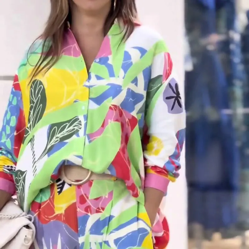 Women's Vibrant Print Two-Piece Set
