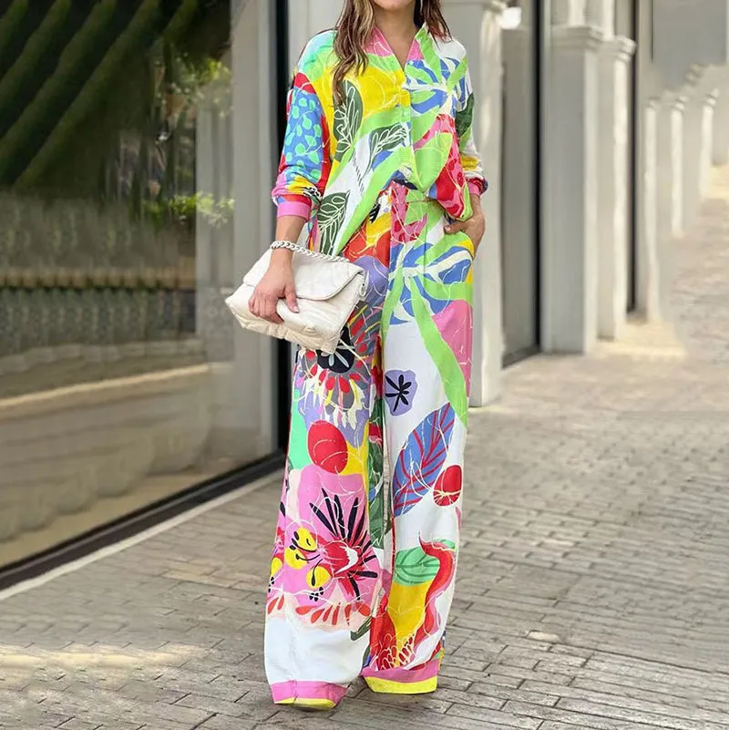 Women's Vibrant Print Two-Piece Set