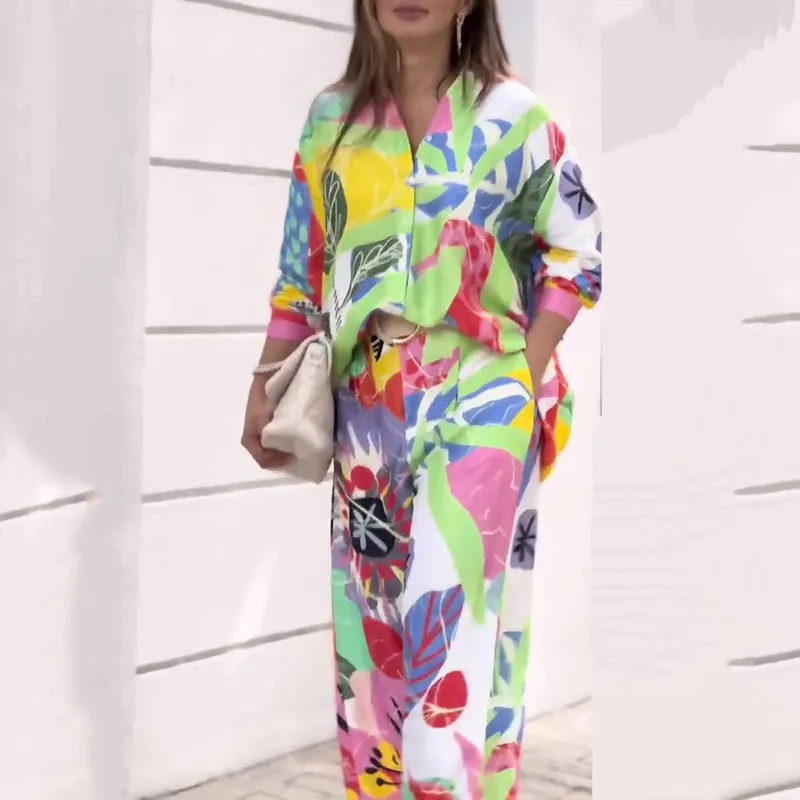 Women's Vibrant Print Two-Piece Set