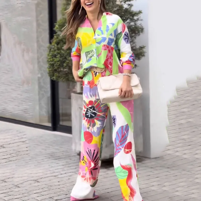 Women's Vibrant Print Two-Piece Set